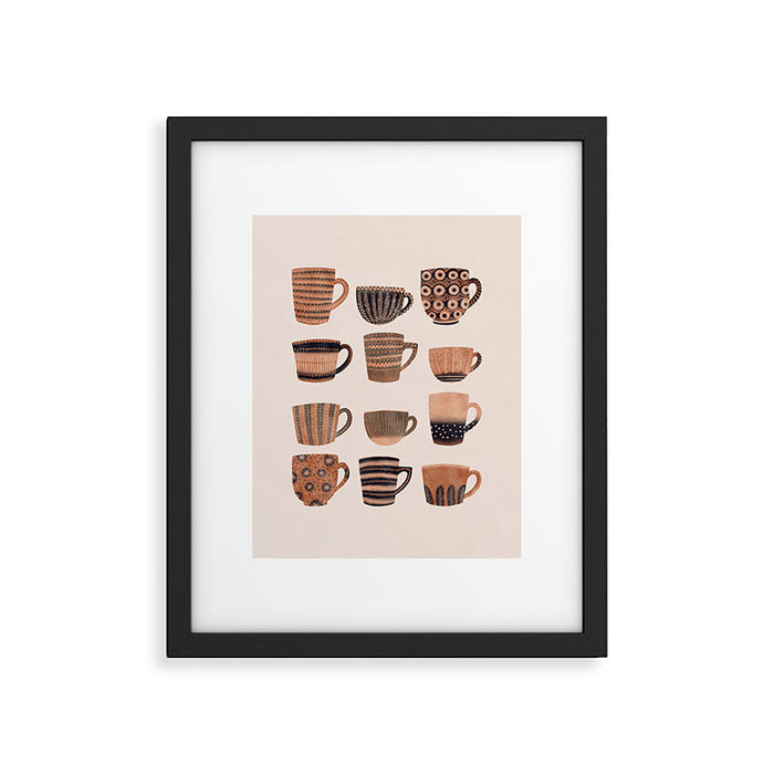 Watercolor Tea Cups Framed Art Print Gallery Image 1