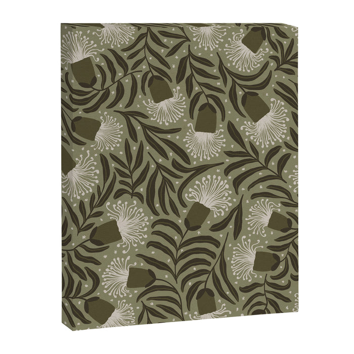 Whimsical Florals / Cream & Green Canvas Print Gallery Image 1