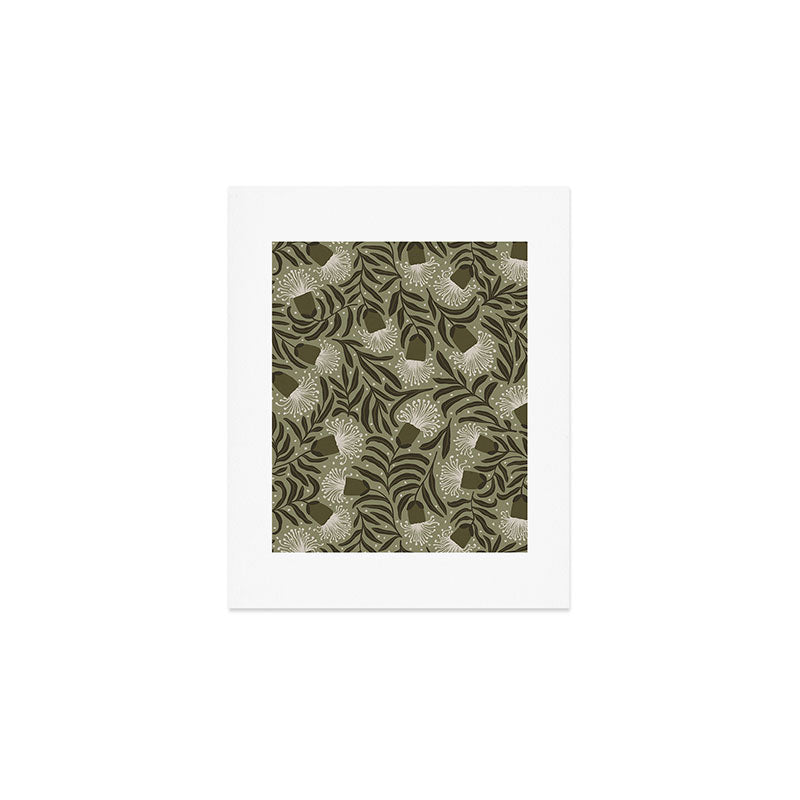 Whimsical Florals / Cream & Green Art Print Gallery Image 1