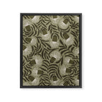 Whimsical Florals / Cream & Green Framed Canvas Print Gallery Image 8