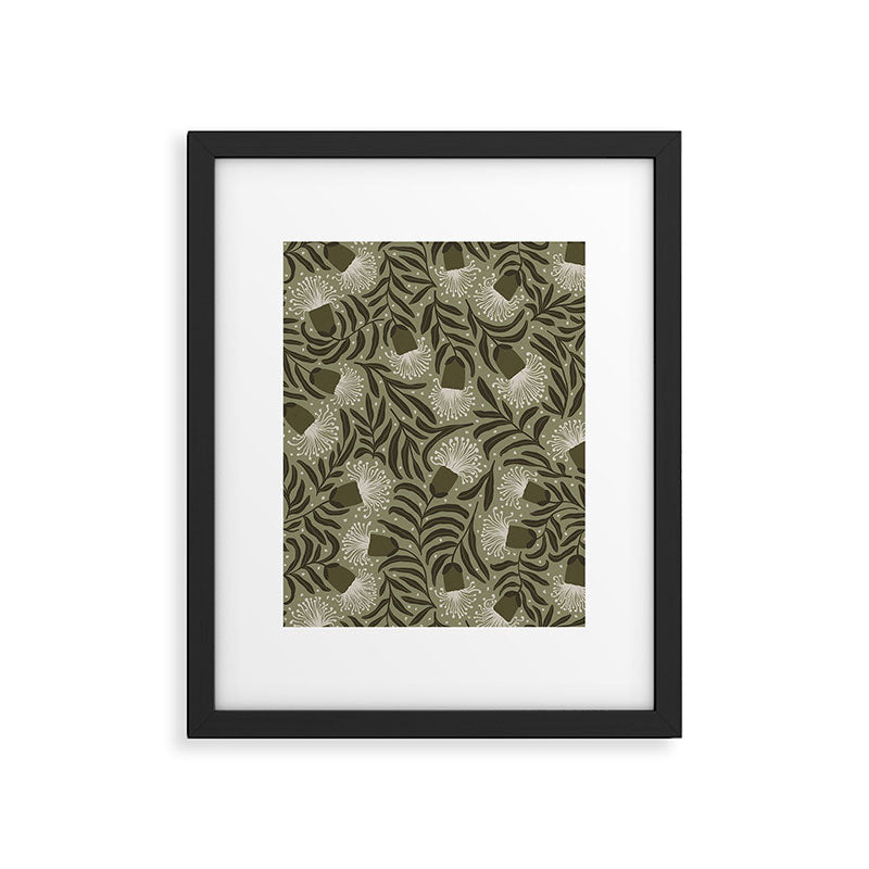 Whimsical Florals / Cream & Green Framed Art Print Gallery Image 6