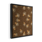 Whimsical Florals / Orange & Brown Framed Canvas Print Gallery Image 2