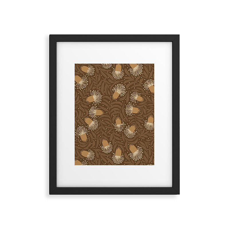 Whimsical Florals / Orange & Brown Framed Art Print Gallery Image 6