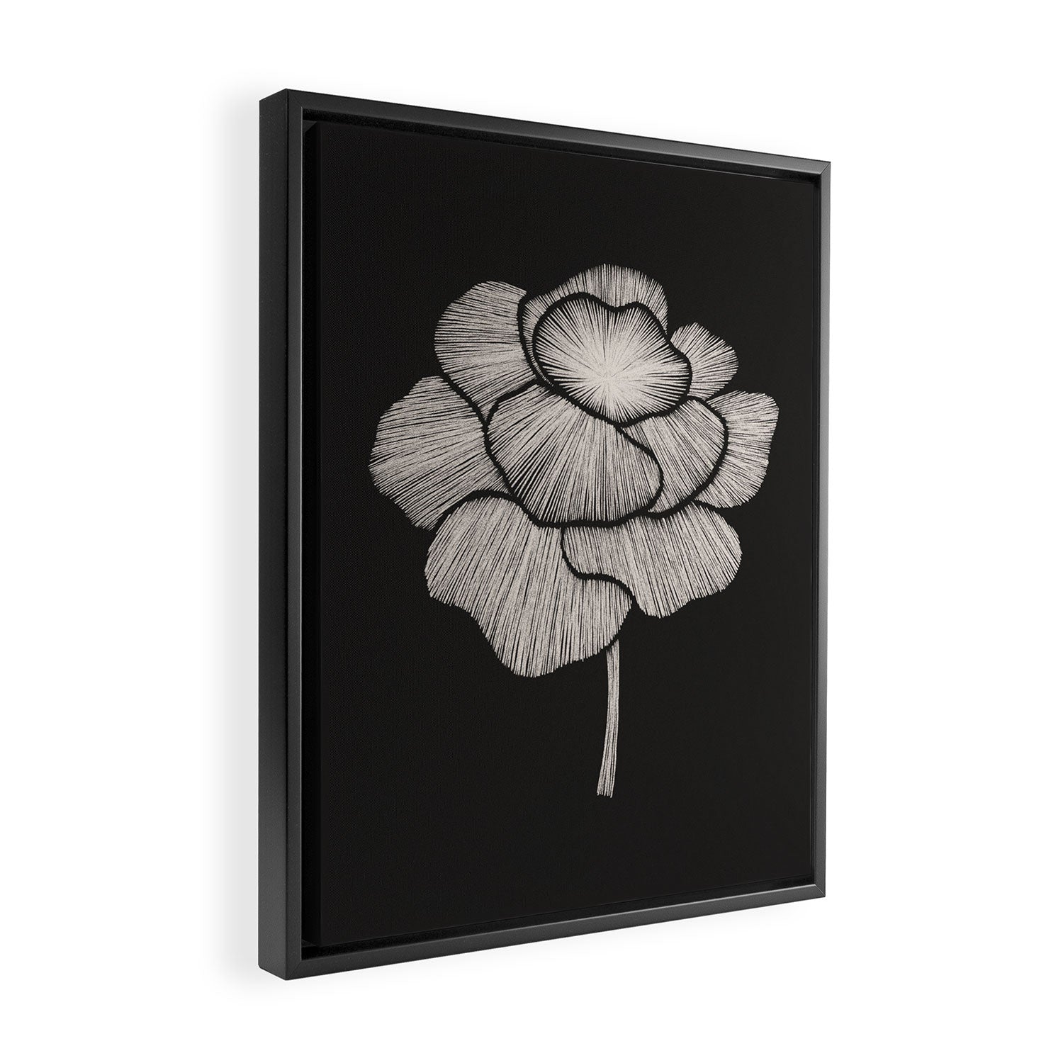 White Peony Framed Canvas Print Gallery Image 2