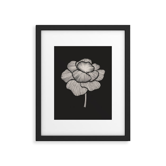 White Peony Framed Art Print Gallery Image 1