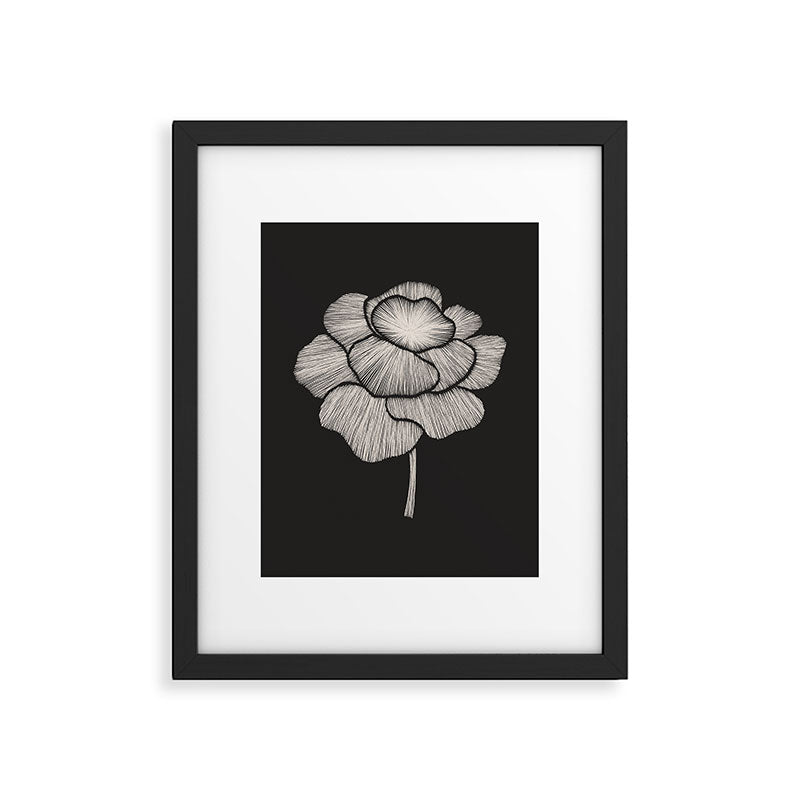 White Peony Framed Art Print Gallery Image 5