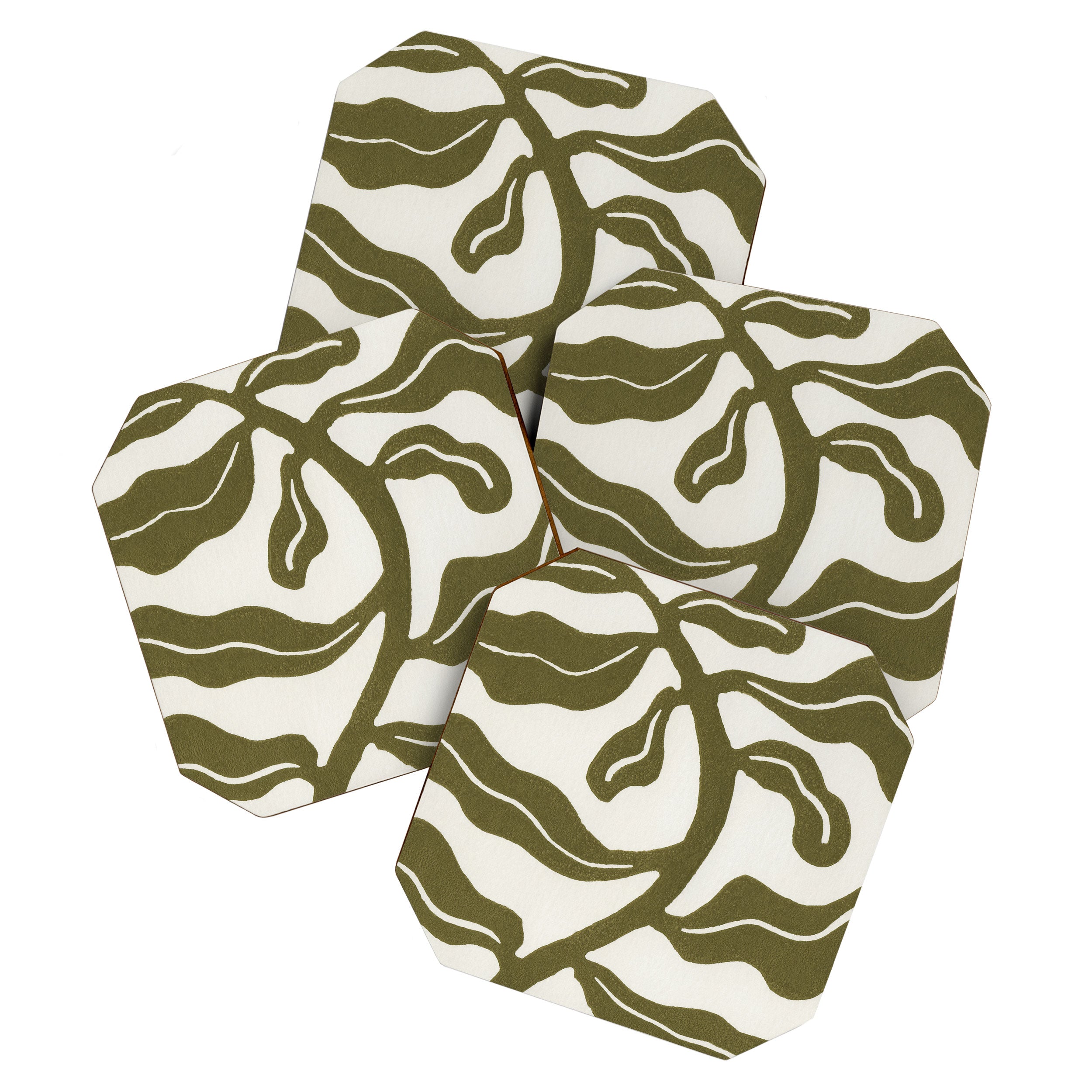 Wind-kissed Plant / Olive Green Coaster Gallery Image 1