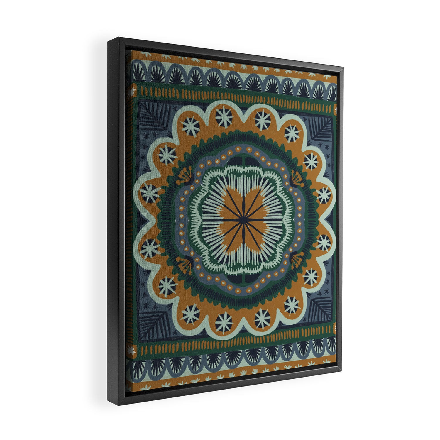 Winter Symmetric Pattern Framed Canvas Print Gallery Image 2