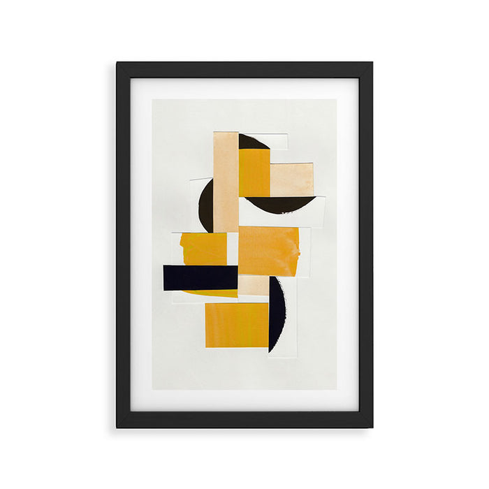 Yellow Abstract Collage Framed Art Print Gallery Image 1
