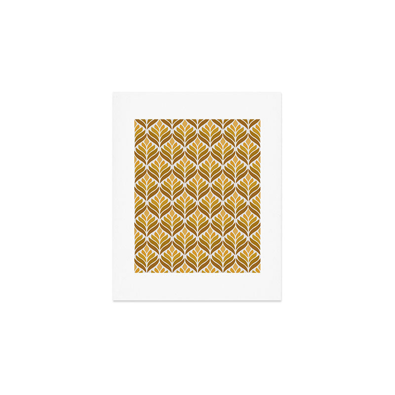 Yellow Retro Flower Pattern Art Print Gallery Image 1