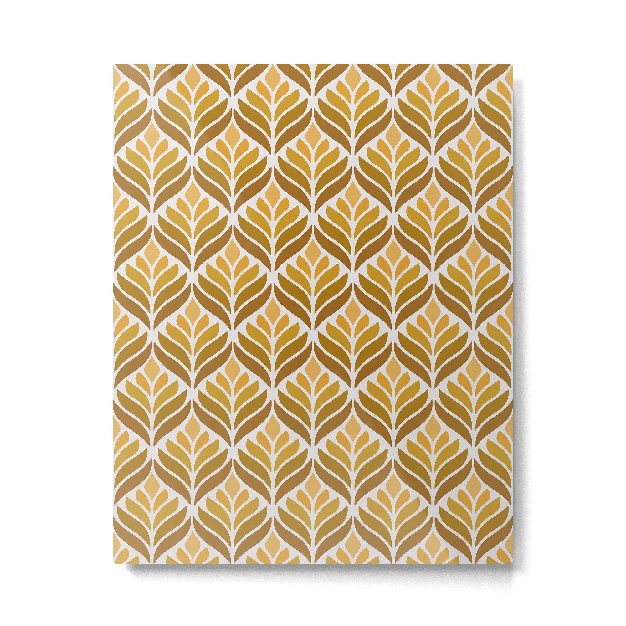 Yellow Retro Flower Pattern Metal Print Gallery Image 4