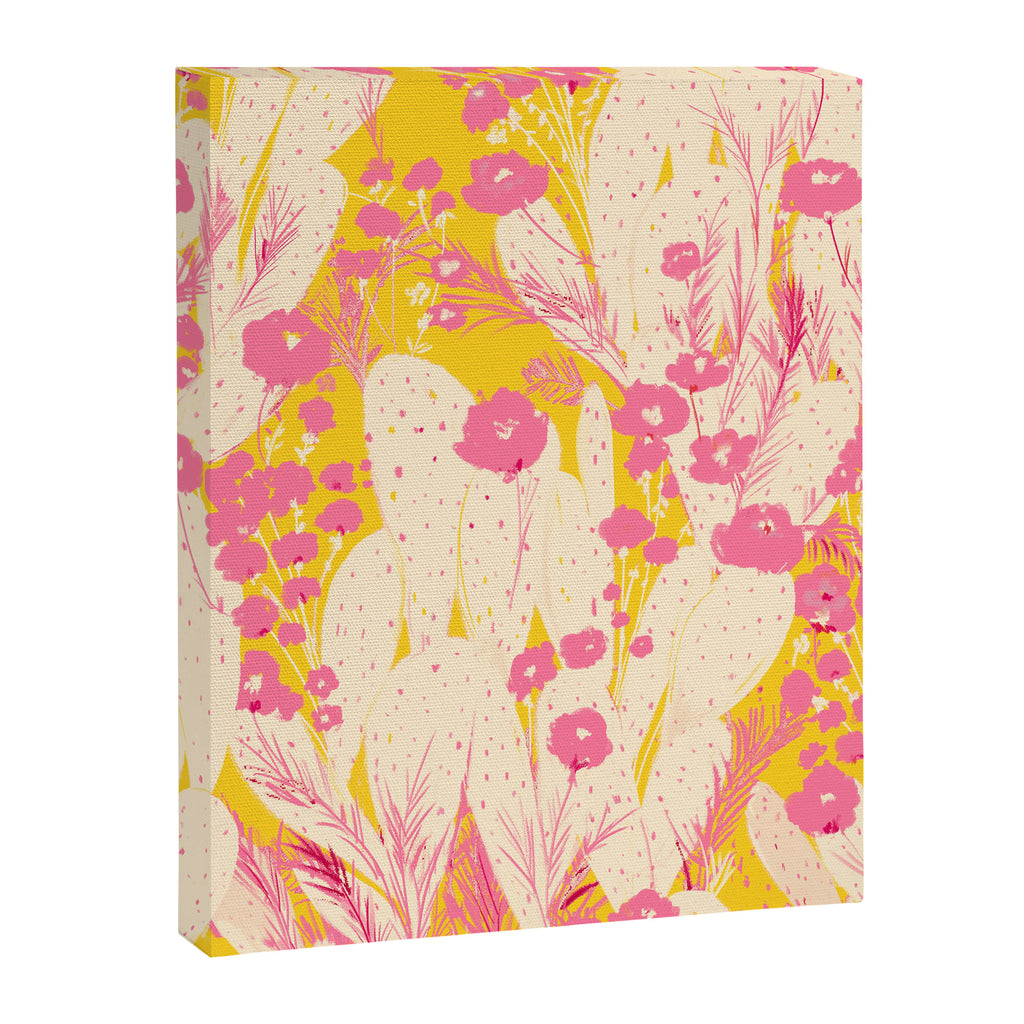 Desert Flowers - pink & yellow Canvas Print Gallery Image 6