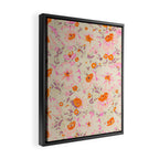 Faded Floral  - pink / citrus Framed Canvas Print Gallery Image 2