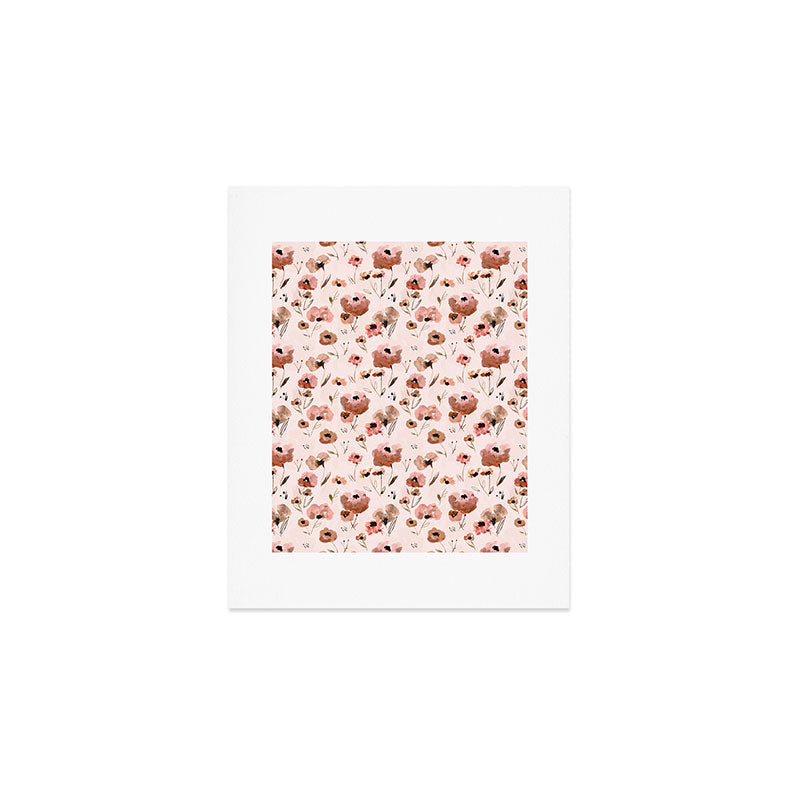 Farmhouse floral - pink Art Print Gallery Image 1