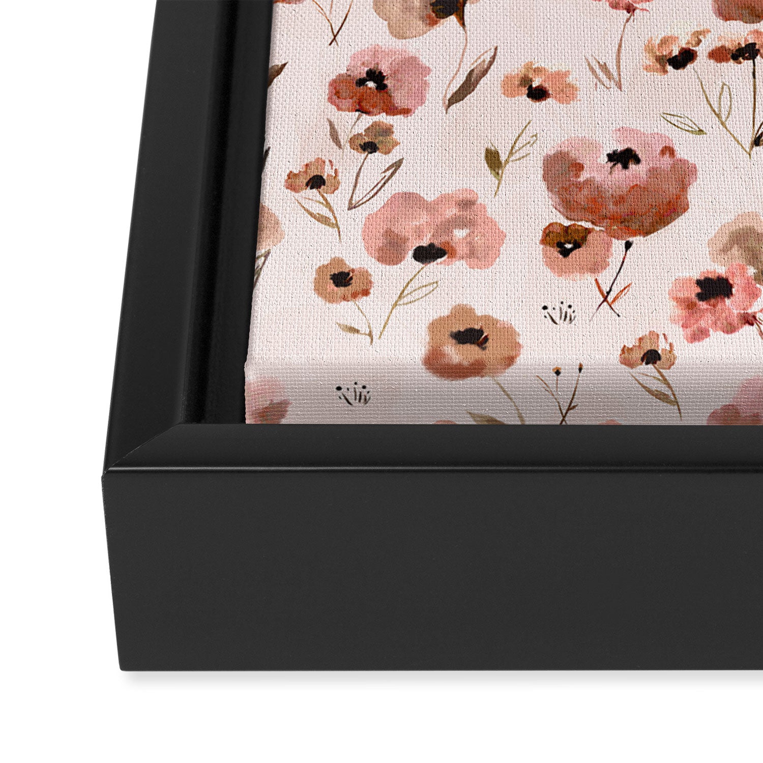 Farmhouse floral - pink Framed Canvas Print Gallery Image 3