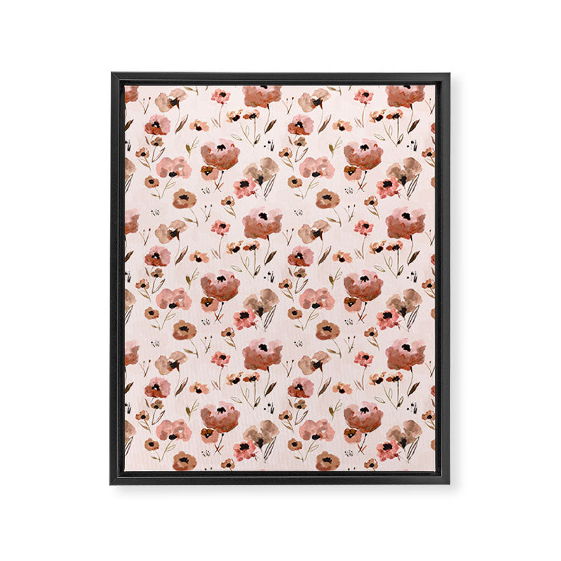 Farmhouse floral - pink Framed Canvas Print Gallery Image 8