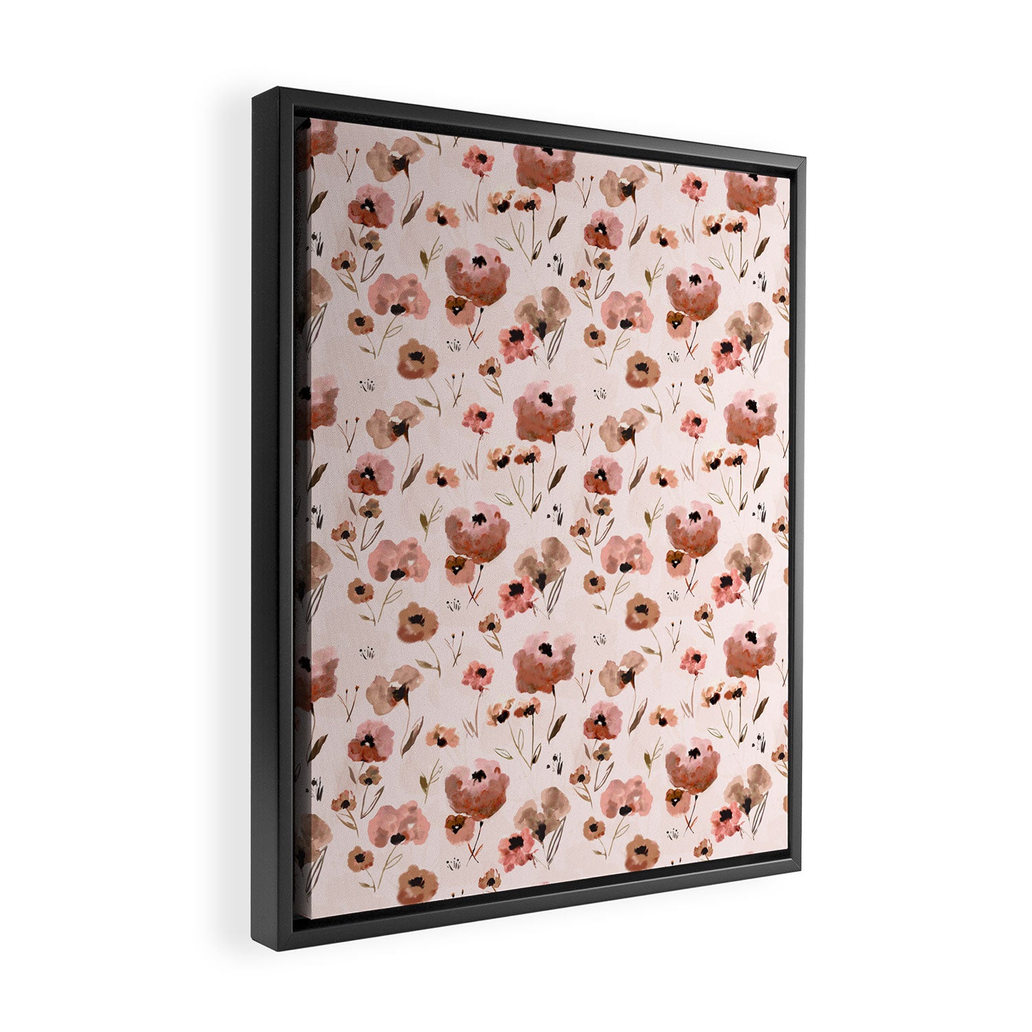 Farmhouse floral - pink Framed Canvas Print Gallery Image 2