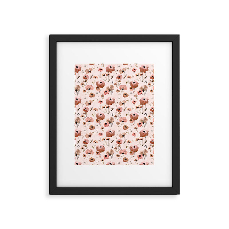 Farmhouse floral - pink Framed Art Print Gallery Image 6