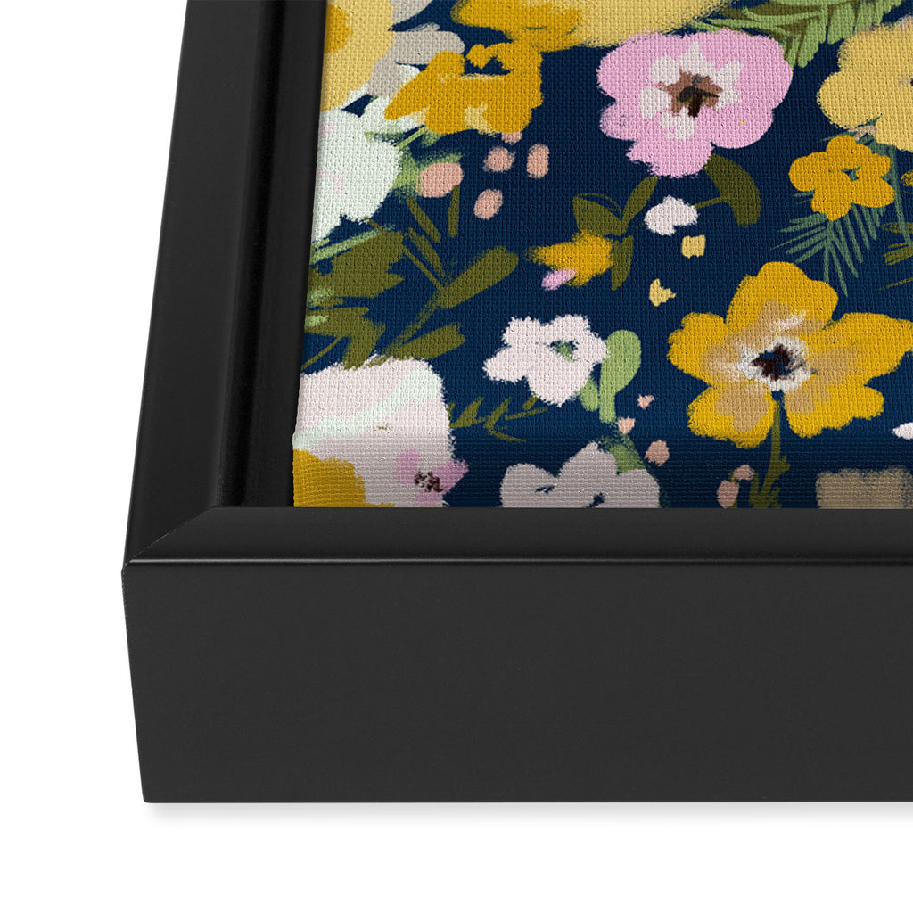 Flower Stand - blue Framed Canvas Print Gallery Image 3
