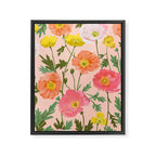 Large Poppy Coral Framed Canvas Print Gallery Image 6