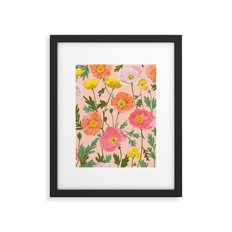 Large Poppy Coral Framed Art Print Gallery Image 4