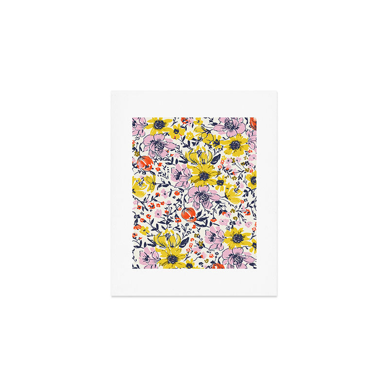 Lovely and Wild - purple and yellow Art Print Gallery Image 1