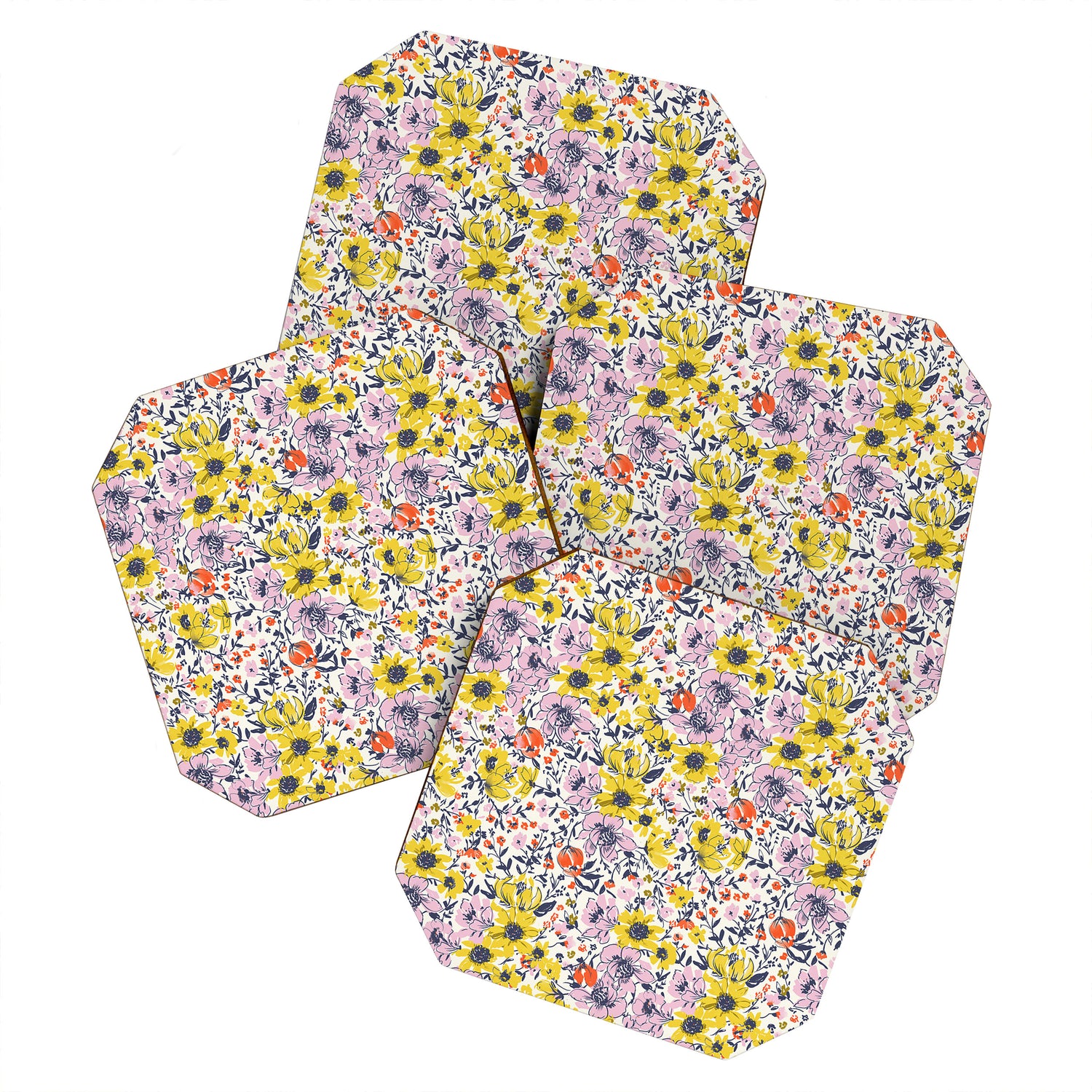 Lovely and Wild - purple and yellow Coaster Gallery Image 1