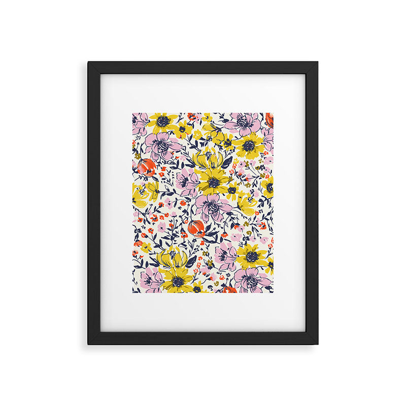 Lovely and Wild - purple and yellow Framed Art Print Gallery Image 6
