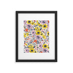 Lovely and Wild - purple and yellow Framed Art Print Gallery Image 6