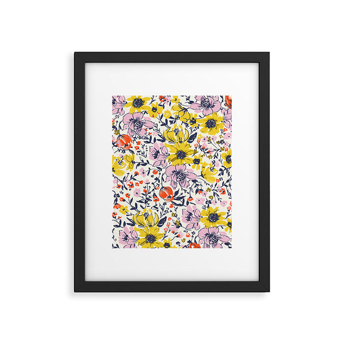 Lovely and Wild - purple and yellow Framed Art Print Gallery Image 1