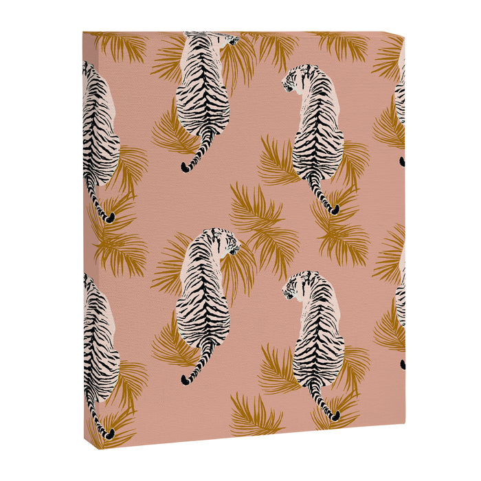 Paisley Tiger - soft pink & gold Canvas Print Gallery Image 1