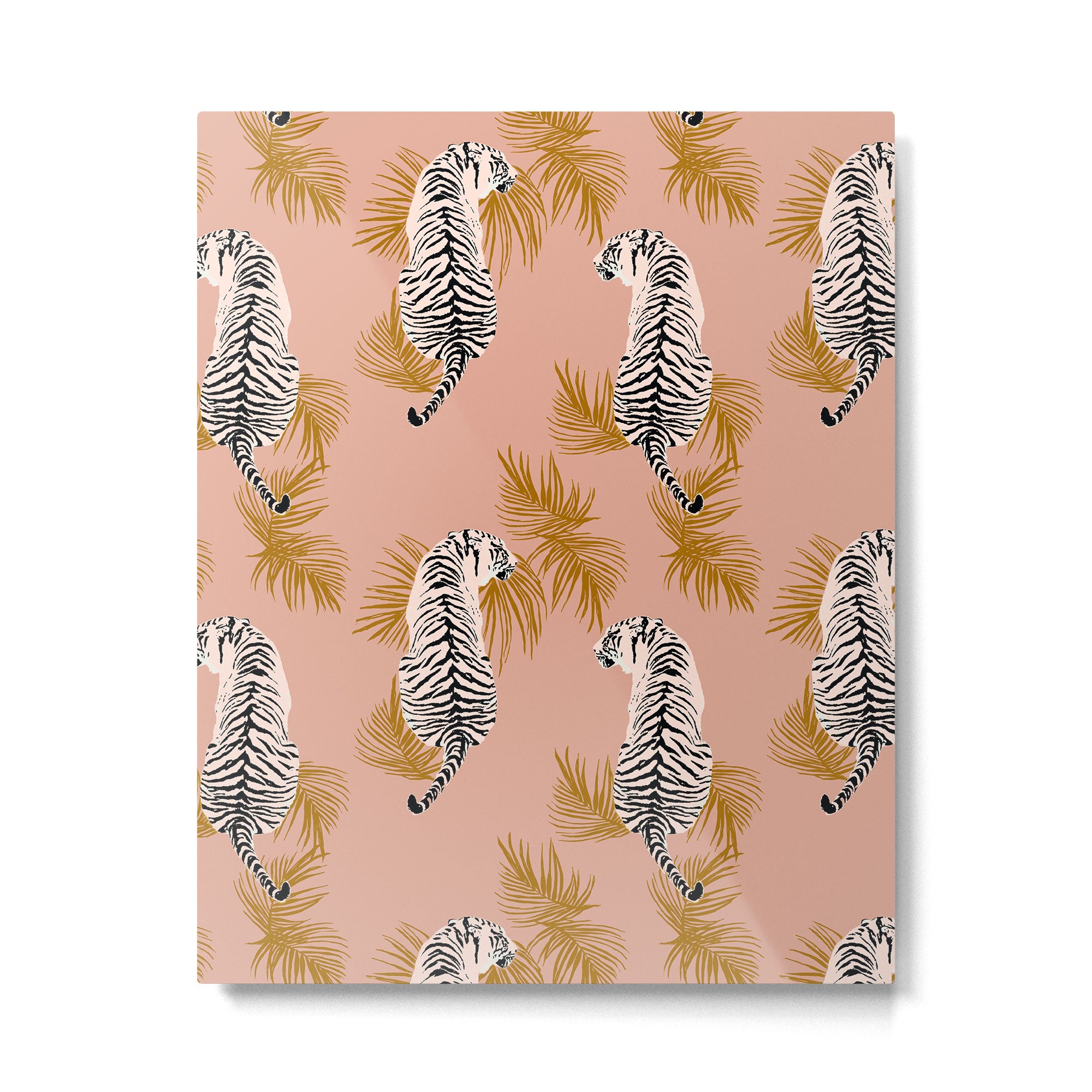 Paisley Tiger - soft pink & gold Metal Print Gallery Image 6