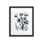 peonies blue Framed Art Print Gallery Image 4