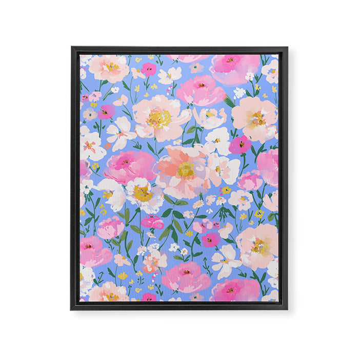 Periwinkle Garden Framed Canvas Print Gallery Image 1
