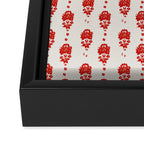 Red Floral Block Print Framed Canvas Print Gallery Image 2