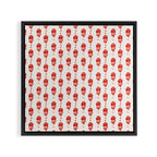 Red Floral Block Print Framed Canvas Print Gallery Image 3