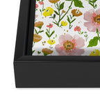 Summer Floral - pink & yellow Framed Canvas Print Gallery Image 3