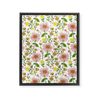 Summer Floral - pink & yellow Framed Canvas Print Gallery Image 8