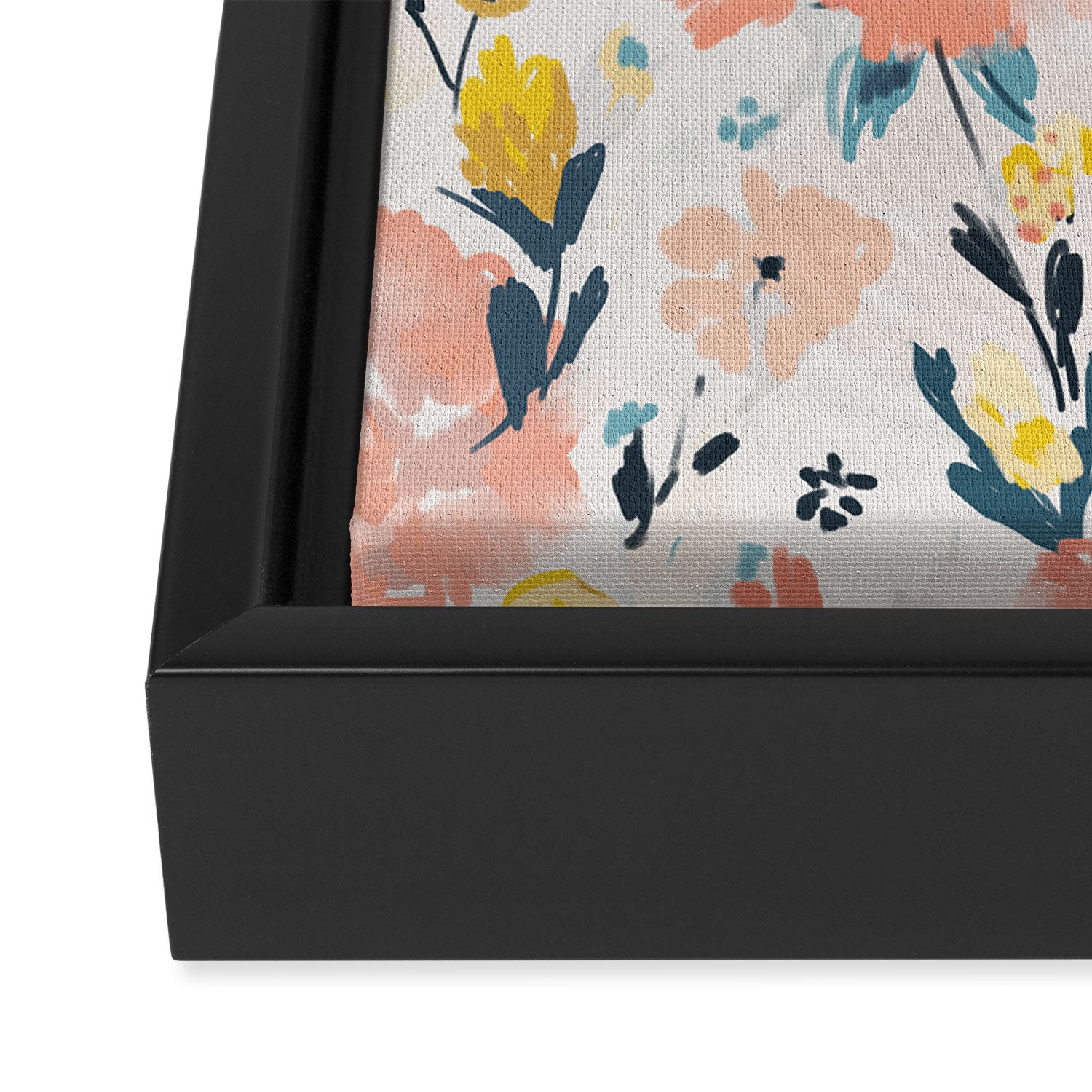 Tropical Coral Floral Framed Canvas Print Gallery Image 3