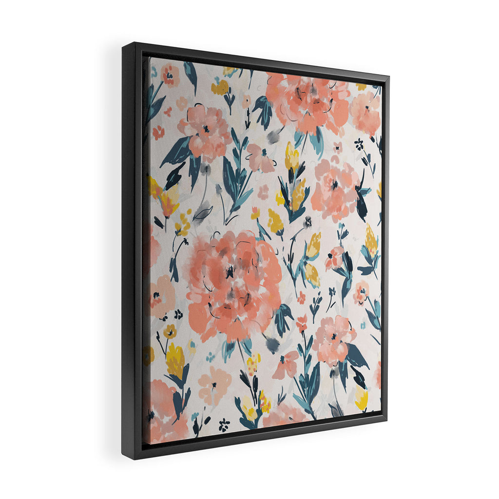 Tropical Coral Floral Framed Canvas Print Gallery Image 2