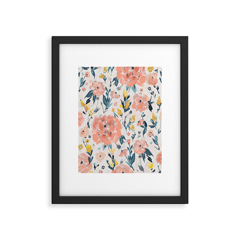 Tropical Coral Floral Framed Art Print Gallery Image 6