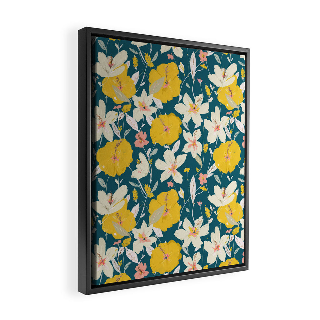 tropical hibiscus Framed Canvas Print Gallery Image 2