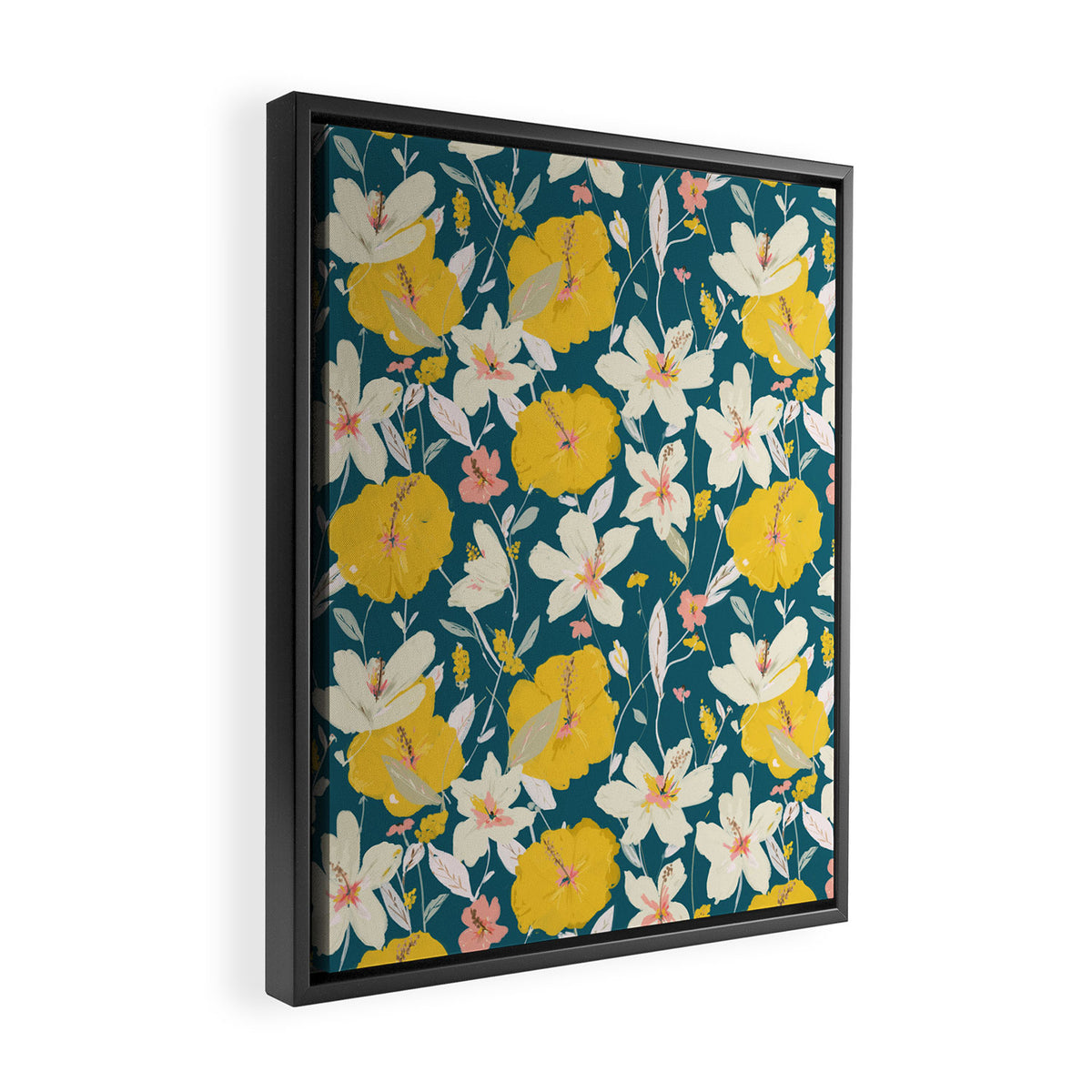 tropical hibiscus Framed Canvas Print Gallery Image 2