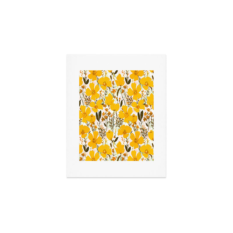 Yellow roaming wildflowers Art Print Gallery Image 1