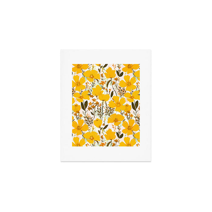 Yellow roaming wildflowers Art Print Gallery Image 1