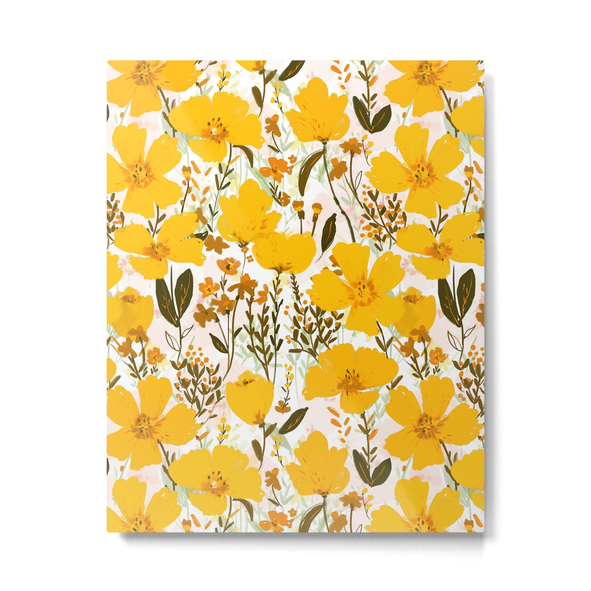 Yellow roaming wildflowers Metal Print Gallery Image 6