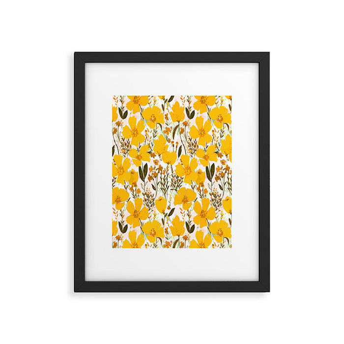 Yellow roaming wildflowers Framed Art Print Gallery Image 1