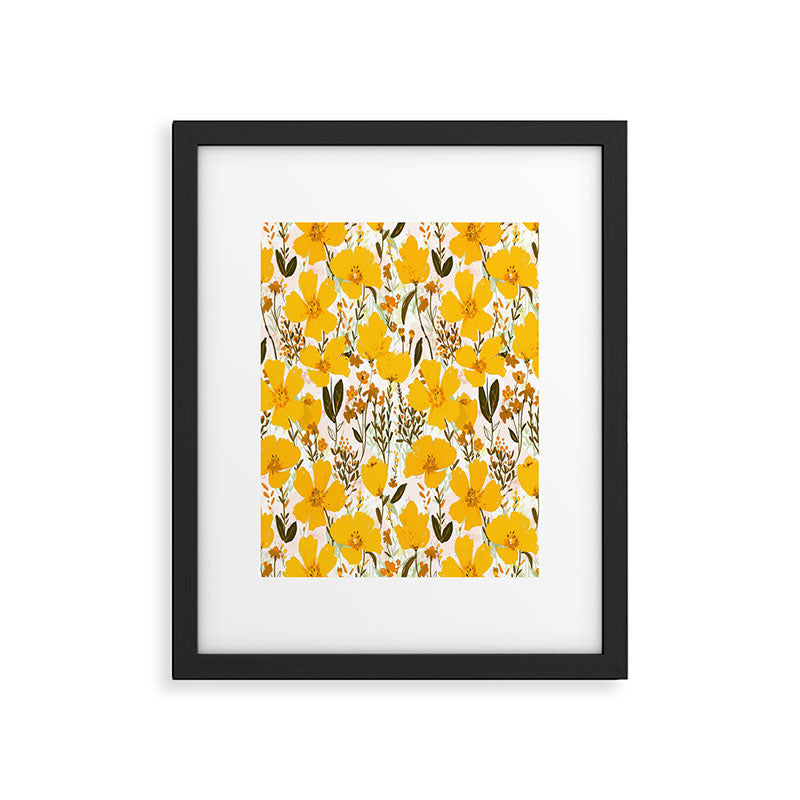 Yellow roaming wildflowers Framed Art Print Gallery Image 4