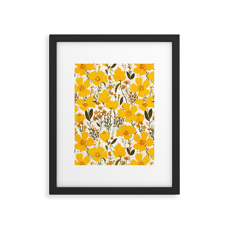 Yellow roaming wildflowers Framed Art Print Gallery Image 6