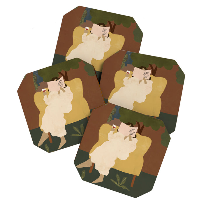 A wine a day keeps the doctor away Coaster Gallery Image 1